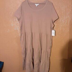 TIME AND TRU WOMENS TAN DRESS SIZE XXL BRAND NEW
